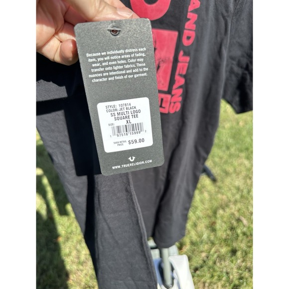 NWT TRUE RELIGION MSRP $59 MEN BLACK CREW NECK SHORT SLEEVE T-SHIRT - Picture 6 of 7